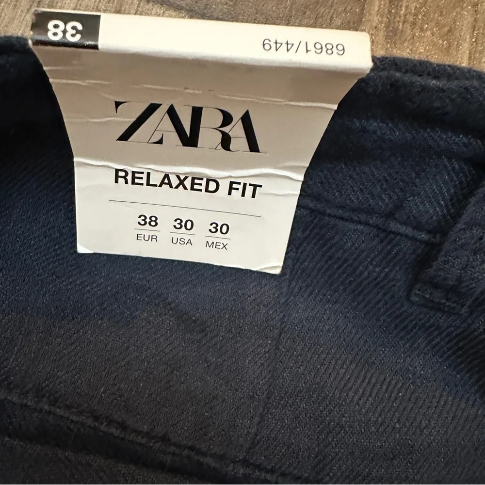 Zara 100% Linen Relaxed Fit Pants Men’s Size 30 Navy Blue